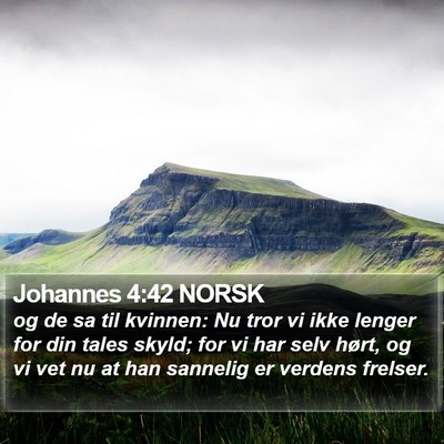 Johannes 4:42 NORSK Bible Verse Image
