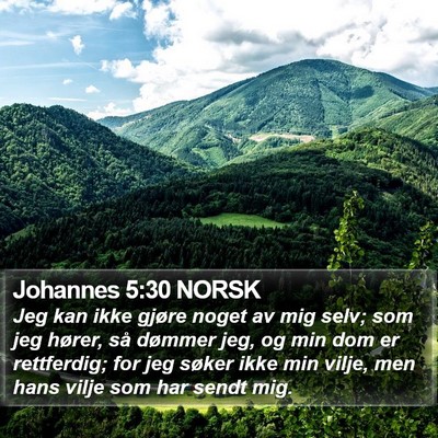 Johannes 5:30 NORSK Bible Verse Image
