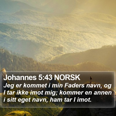 Johannes 5:43 NORSK Bible Verse Image