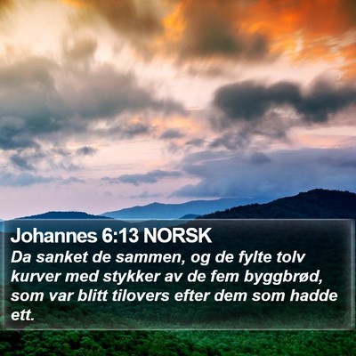 Johannes 6:13 NORSK Bible Verse Image