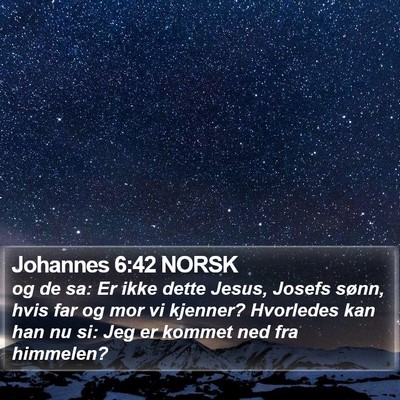 Johannes 6:42 NORSK Bible Verse Image