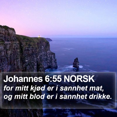 Johannes 6:55 NORSK Bible Verse Image