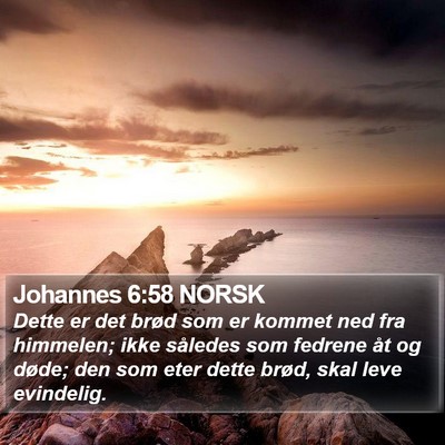 Johannes 6:58 NORSK Bible Verse Image