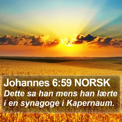 Johannes 6:59 NORSK Bible Verse Image