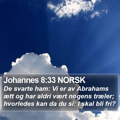 Johannes 8:33 NORSK Bible Verse Image
