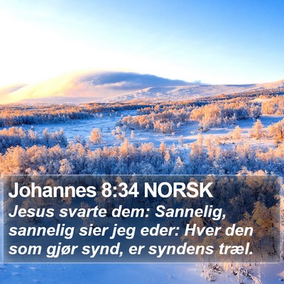 Johannes 8:34 NORSK Bible Verse Image