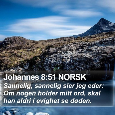 Johannes 8:51 NORSK Bible Verse Image