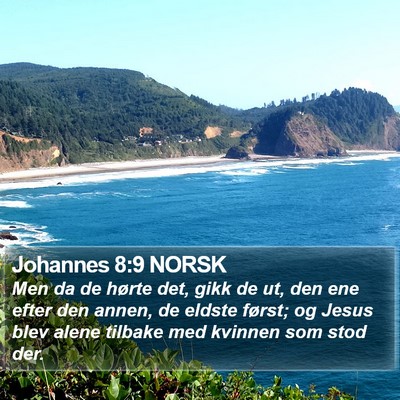 Johannes 8:9 NORSK Bible Verse Image