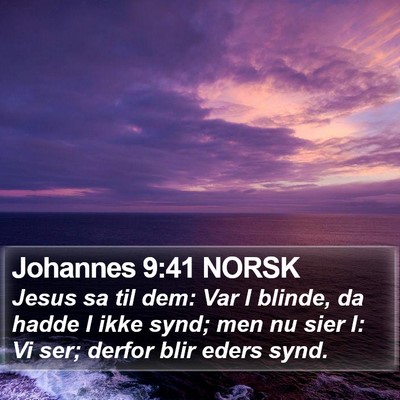 Johannes 9:41 NORSK Bible Verse Image