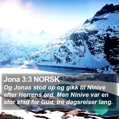 Jona 3:3 NORSK Bible Verse Image