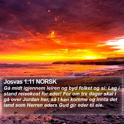 Josvas 1:11 NORSK Bible Verse Image