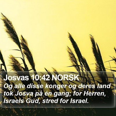 Josvas 10:42 NORSK Bible Verse Image