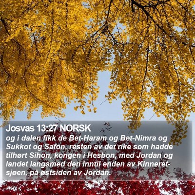 Josvas 13:27 NORSK Bible Verse Image