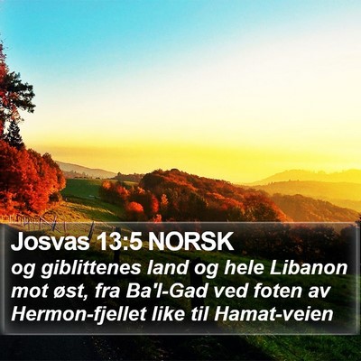 Josvas 13:5 NORSK Bible Verse Image