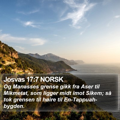 Josvas 17:7 NORSK Bible Verse Image