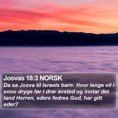 Josvas 18:3 NORSK Bible Verse Image
