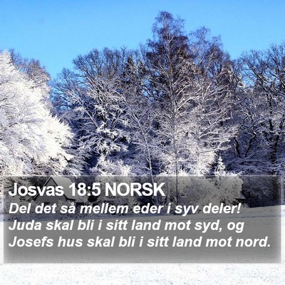 Josvas 18:5 NORSK Bible Verse Image