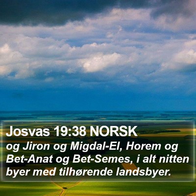 Josvas 19:38 NORSK Bible Verse Image