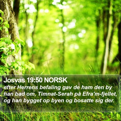 Josvas 19:50 NORSK Bible Verse Image