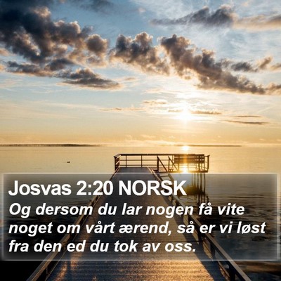 Josvas 2:20 NORSK Bible Verse Image