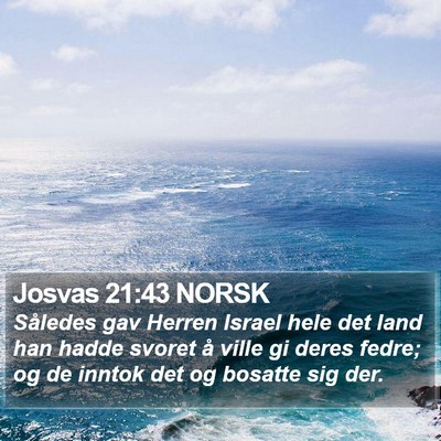 Josvas 21:43 NORSK Bible Verse Image