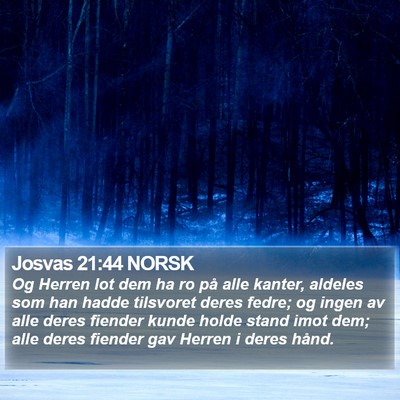 Josvas 21:44 NORSK Bible Verse Image