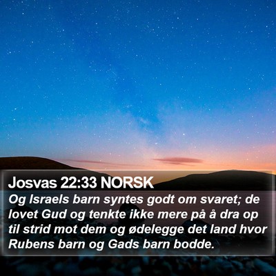 Josvas 22:33 NORSK Bible Verse Image