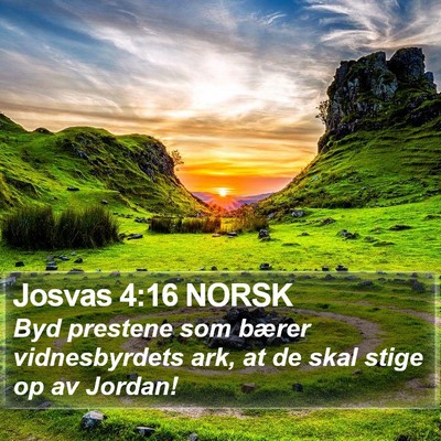 Josvas 4:16 NORSK Bible Verse Image
