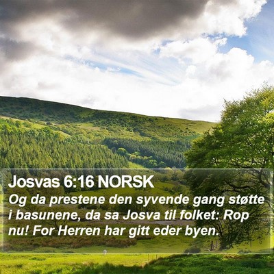 Josvas 6:16 NORSK Bible Verse Image