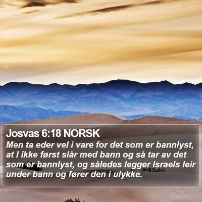 Josvas 6:18 NORSK Bible Verse Image