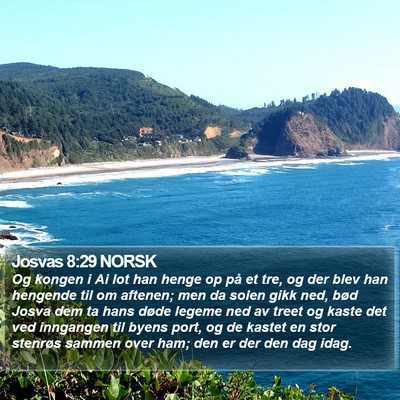 Josvas 8:29 NORSK Bible Verse Image