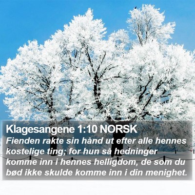 Klagesangene 1:10 NORSK Bible Verse Image