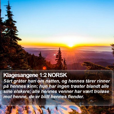 Klagesangene 1:2 NORSK Bible Verse Image
