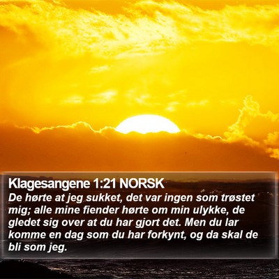 Klagesangene 1:21 NORSK Bible Verse Image