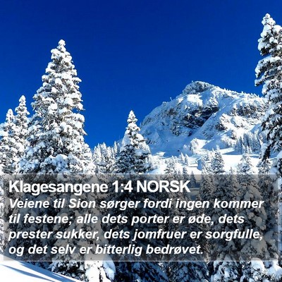 Klagesangene 1:4 NORSK Bible Verse Image