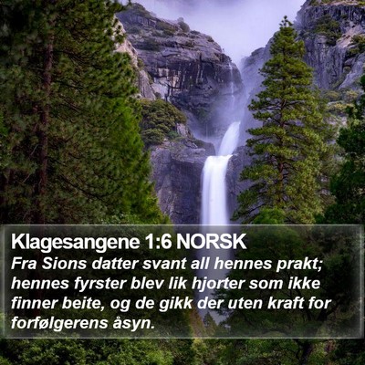 Klagesangene 1:6 NORSK Bible Verse Image