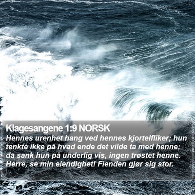 Klagesangene 1:9 NORSK Bible Verse Image