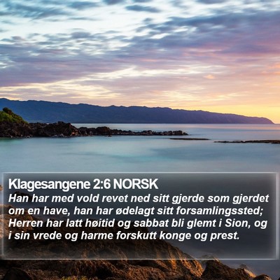 Klagesangene 2:6 NORSK Bible Verse Image