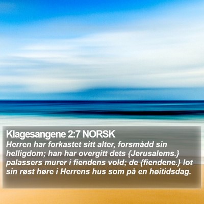 Klagesangene 2:7 NORSK Bible Verse Image