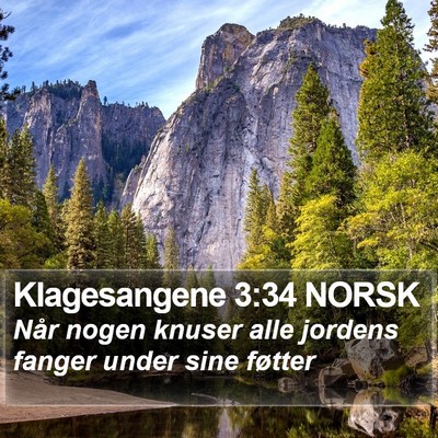Klagesangene 3:34 NORSK Bible Verse Image