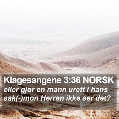 Klagesangene 3:36 NORSK Bible Verse Image