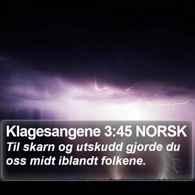 Klagesangene 3:45 NORSK Bible Verse Image