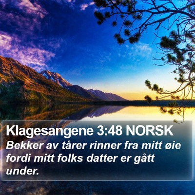 Klagesangene 3:48 NORSK Bible Verse Image