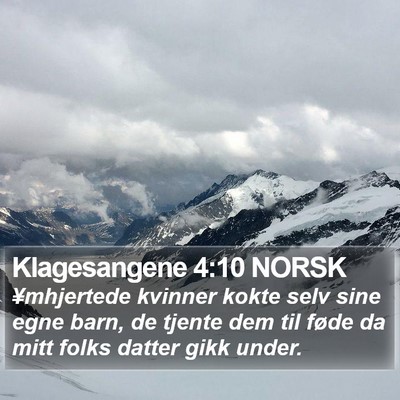Klagesangene 4:10 NORSK Bible Verse Image
