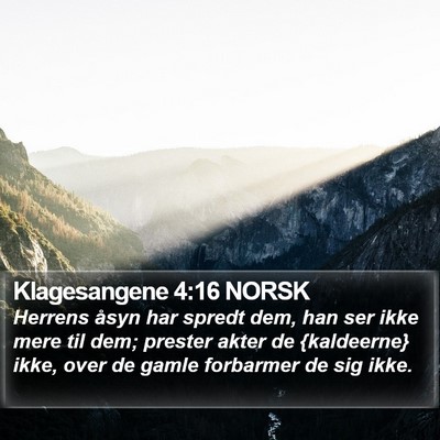 Klagesangene 4:16 NORSK Bible Verse Image