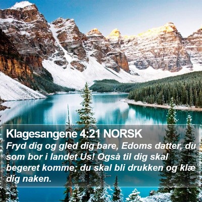 Klagesangene 4:21 NORSK Bible Verse Image
