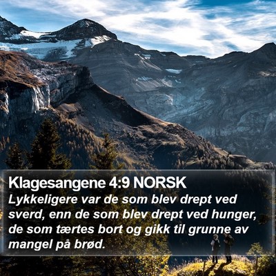 Klagesangene 4:9 NORSK Bible Verse Image