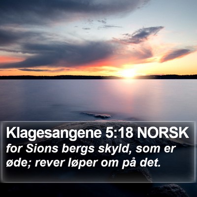 Klagesangene 5:18 NORSK Bible Verse Image
