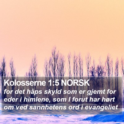 Kolosserne 1:5 NORSK Bible Verse Image