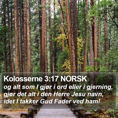 Kolosserne 3:17 NORSK Bible Verse Image